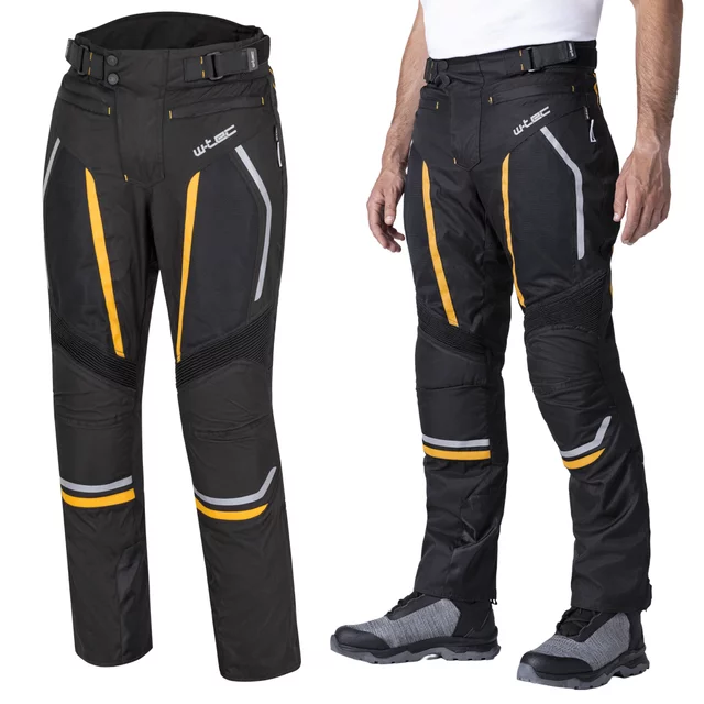 Męskie letnie spodnie motocyklowe W-TEC Toranio - Czarno-żółty