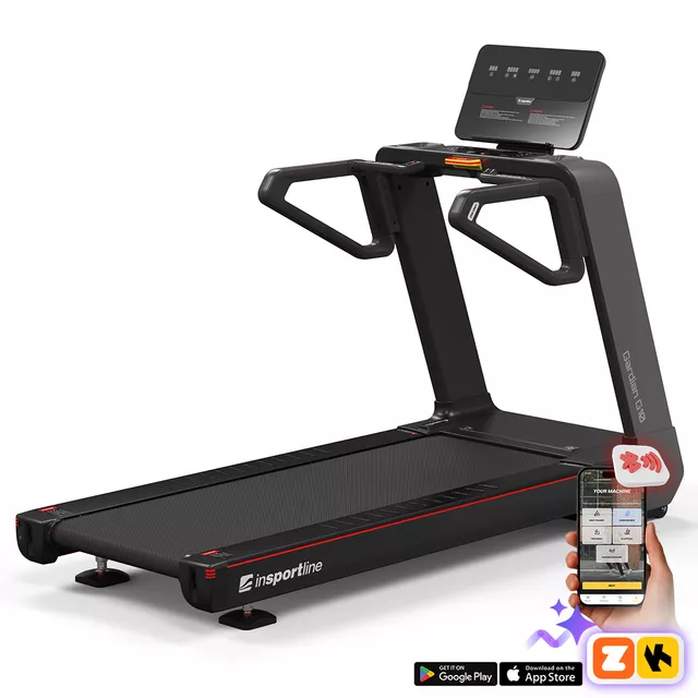 Bieżnia elektryczna inSPORTline Gardian G10 · Profesjonalna · Silnik 6 KM · nośność 180 kg · Bluetooth · 24 programy