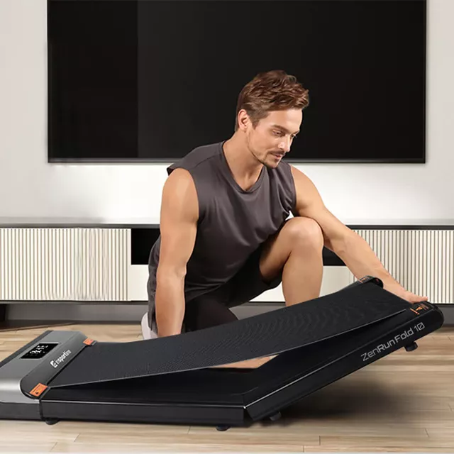 Składana bieżnia elektryczna domowa inSPORTline ZenRun Fold 10 ∙ 1-6 km/h ∙ 120 kg ∙ ultra kompaktowa
