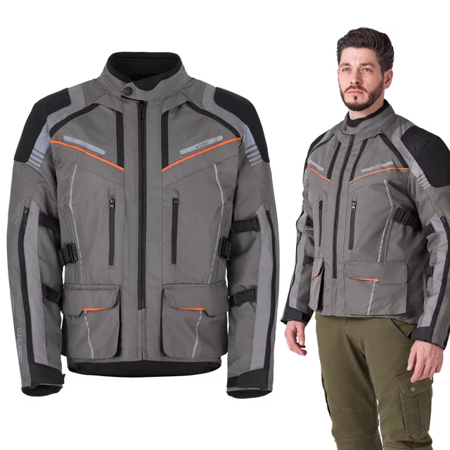 Turystyczna kurtka motocyklowa W-TEC Smackton - czarno-szaro-pomarańczowy
