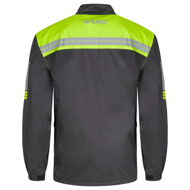 Kurtka przeciwdeszczowa na motocykl W-TEC Igava ∙ oddychająca podszewka mesh ∙ zabezpieczony suwak ∙ wysoka widoczność - czarny-fluo zielony