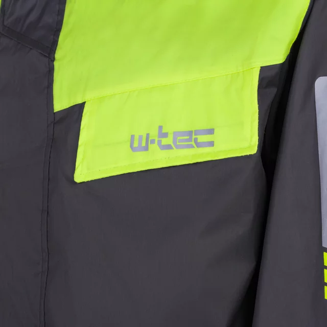 Kurtka przeciwdeszczowa na motocykl W-TEC Igava ∙ oddychająca podszewka mesh ∙ zabezpieczony suwak ∙ wysoka widoczność - czarny-fluo zielony