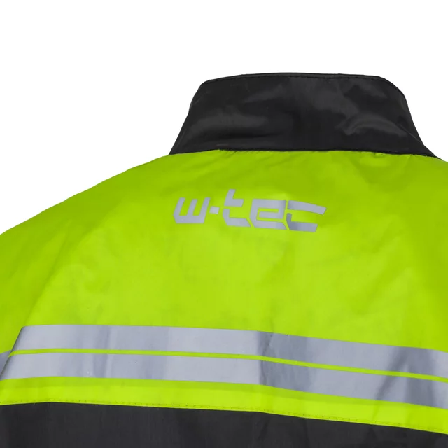 Kurtka przeciwdeszczowa na motocykl W-TEC Igava ∙ oddychająca podszewka mesh ∙ zabezpieczony suwak ∙ wysoka widoczność - czarny-fluo zielony