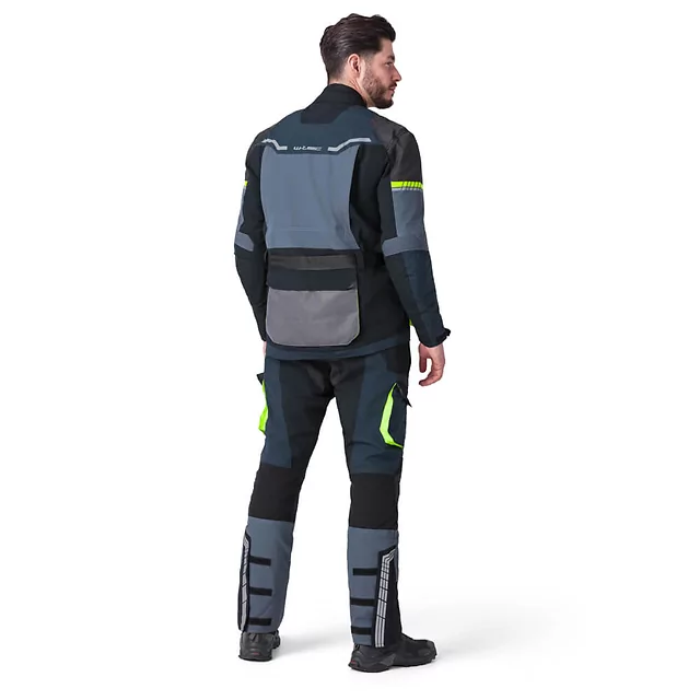 Kurtka motocyklowa W-TEC Modock ∙ trójwarstwowa ∙ wypinana podpinka ∙ membrana wodoodporna ∙ ochraniacze CE ∙ wentylacja AirVent - czarno-niebiesko-fluo-żółty