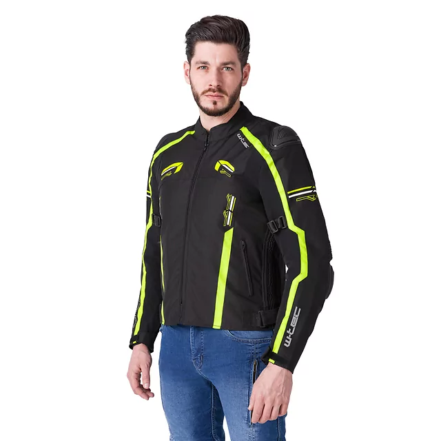 Męska kurtka motocyklowa W-TEC Tonkawo ∙ wypinana podpinka ∙ ochraniacze CE ∙ slidery karbonowe ∙ garb aerodynamiczny ∙ wodoodporna