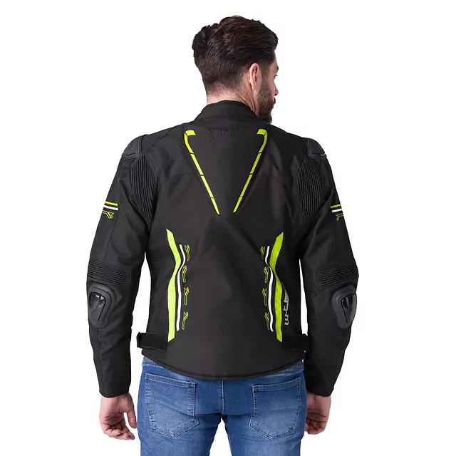 Męska kurtka motocyklowa W-TEC Tonkawo ∙ wypinana podpinka ∙ ochraniacze CE ∙ slidery karbonowe ∙ garb aerodynamiczny ∙ wodoodporna