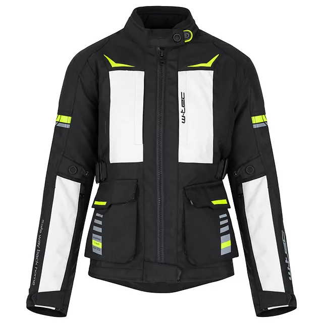 Damska kurtka motocyklowa W-TEC Warao Lady ∙ ochraniacze ce ∙ wentylacja airvent ∙ wypinana podpinka ∙ elementy odblaskowe - Czarny-fluo