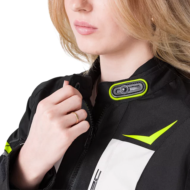 Damska kurtka motocyklowa W-TEC Warao Lady ∙ ochraniacze ce ∙ wentylacja airvent ∙ wypinana podpinka ∙ elementy odblaskowe - Czarny-fluo