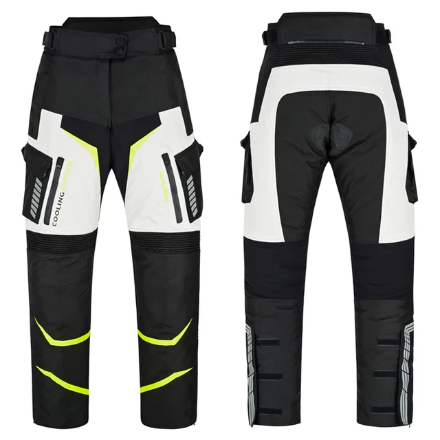Damskie spodnie motocyklowe W-TEC Warao Lady ∙ ochraniacze ce ∙ membrana klimatyczna ∙ airvent ∙ wypinane ocieplenie - Czarny-fluo - Czarny-fluo