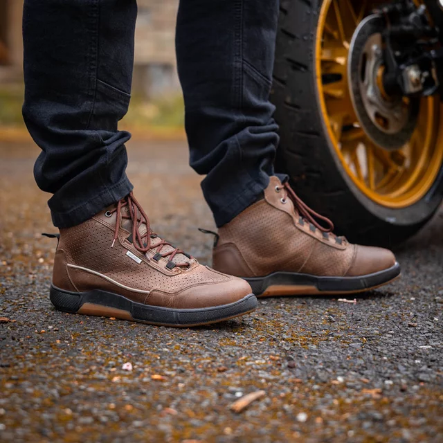 Męskie skórzane buty motocyklowe W-TEC Colton