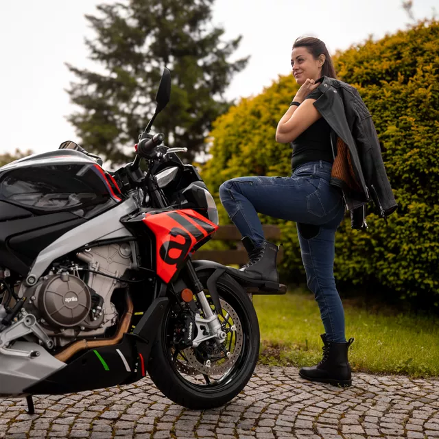 Damskie jeansy motocyklowe W-TEC Dynetis Lady - Niebieski