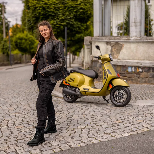 Damskie skórzane buty motocyklowe W-TEC Leocia Black