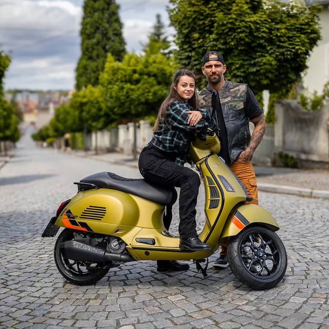 Damskie spodnie jeansy motocyklowe W-TEC Komehana - Czarny