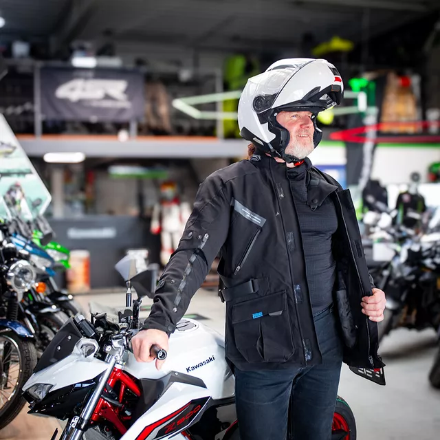 Męska kurtka motocyklowa W-TEC Nykolas ∙ 100% wodoodporna ∙ wyjmowana podpinka termiczna - Czarny