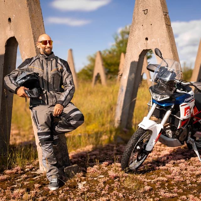 Turystyczna kurtka motocyklowa W-TEC Smackton - Szary pomarańczowy