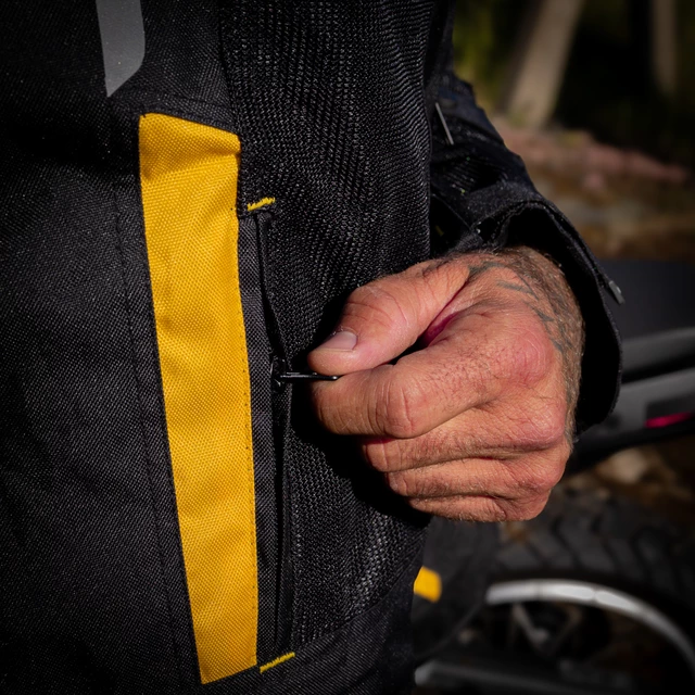 Męska letnia kurtka motocyklowa W-TEC Tosheck - Czarno-żółty