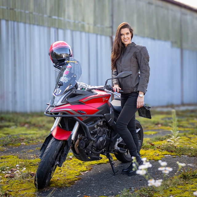 Damska skórzana kurtka motocyklowa W-TEC Kaika - Brązowy