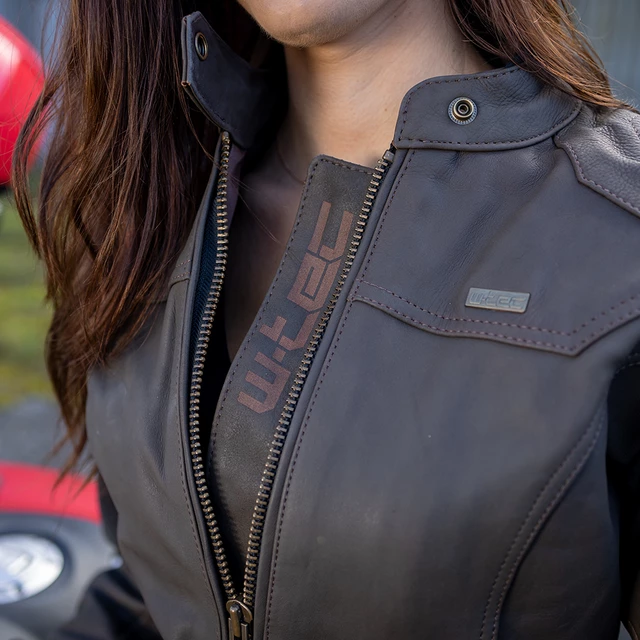 Damska skórzana kurtka motocyklowa W-TEC Kaika - Brązowy