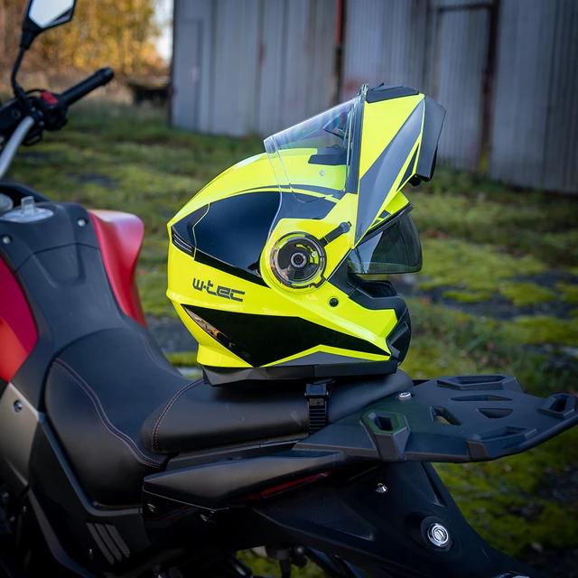 Kask motocyklowy pełny W-TEC Banelmeda - Czarny-fluo żółty