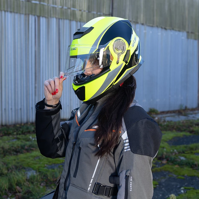 Kask motocyklowy pełny W-TEC Banelmeda - Czarny-fluo żółty
