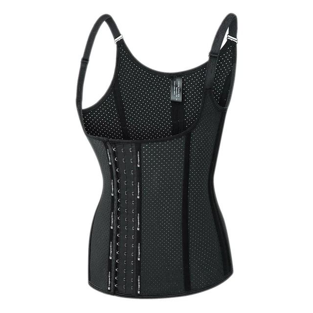 Gorset fitness na ramiączkach stabilizująco wyszczuplający inSPORTline Corsup - Czarny