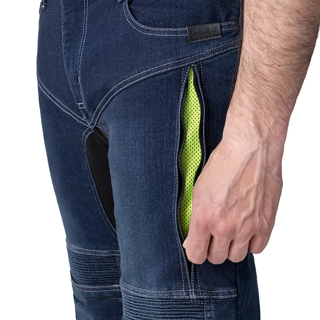 Męskie jeansy motocyklowe W-TEC Biterillo Evo ∙ ochraniacze ∙ wzmocnienia aramidowe ∙ wentylacja na udach ∙ elastyczny denim