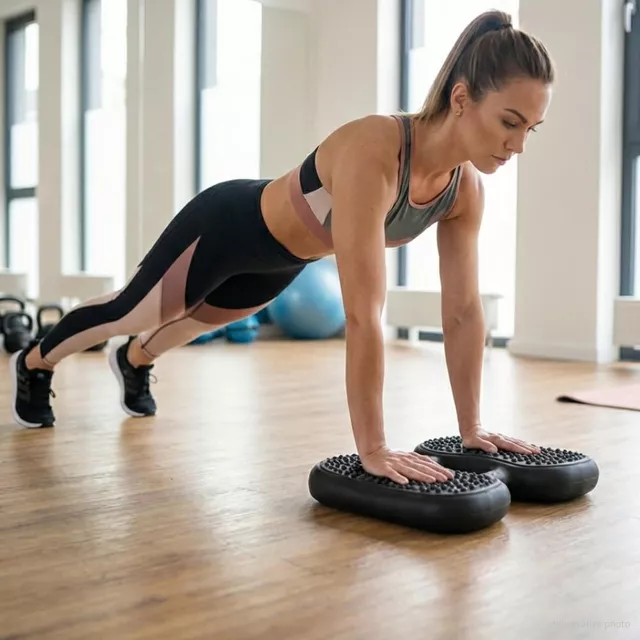 Poduszka balansująca z masażerem inSPORTline Balaxor sensomotoryczna ∙ masaż stóp ∙ nośność 300 kg ∙ wzmacnianie core ∙ wypustki 7 mm