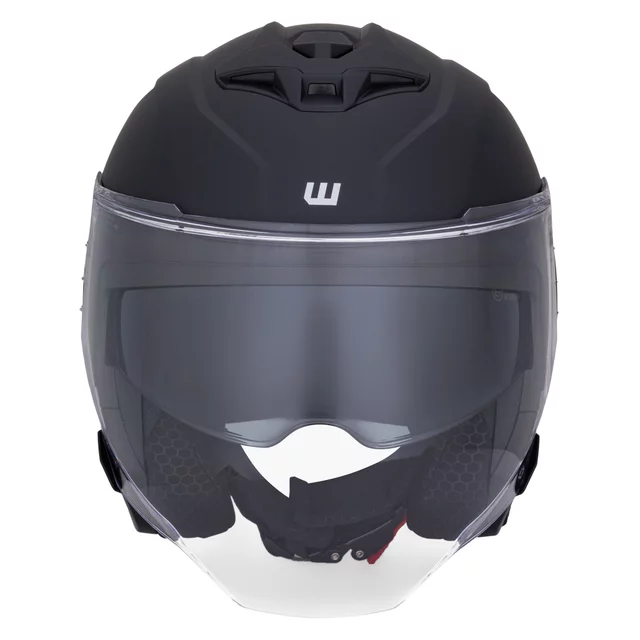 Kask motocyklowy W-TEC Voltik ∙ blenda przeciwsłoneczna ∙ podnoszony wizjer ∙ kompatybilny z interkomem ∙ ECE 22.06 - czarny mat