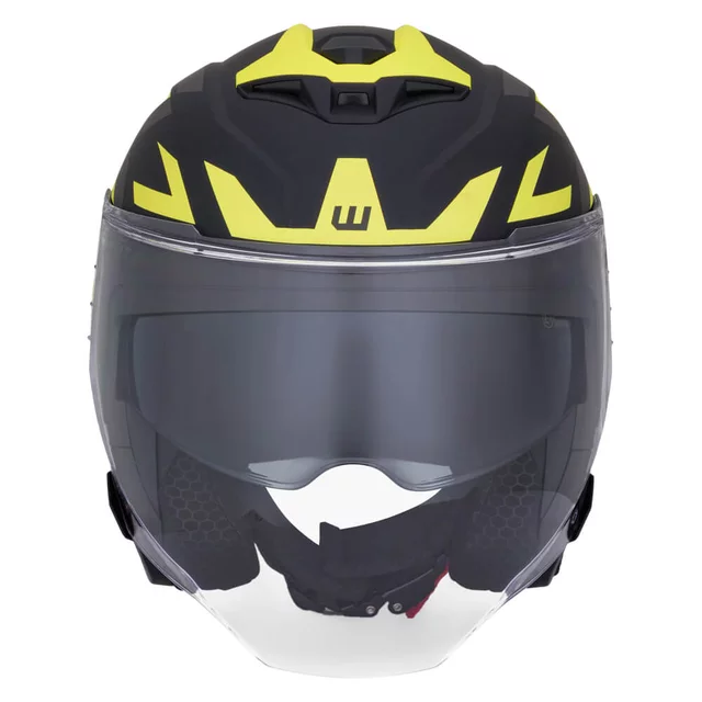 Kask motocyklowy W-TEC Voltik Graphic ∙ blenda przeciwsłoneczna ∙ wentylacja ∙ wyjmowana wyściółka ∙ homologacja ECE 22.06 - Czerwony