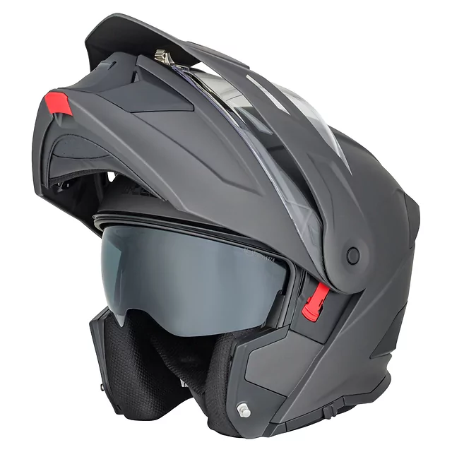 Kask motocyklowy 3w1 W-TEC Neovu ∙ blenda przeciwsłoneczna ∙ daszek demontowalny ∙ wentylacja - Szary