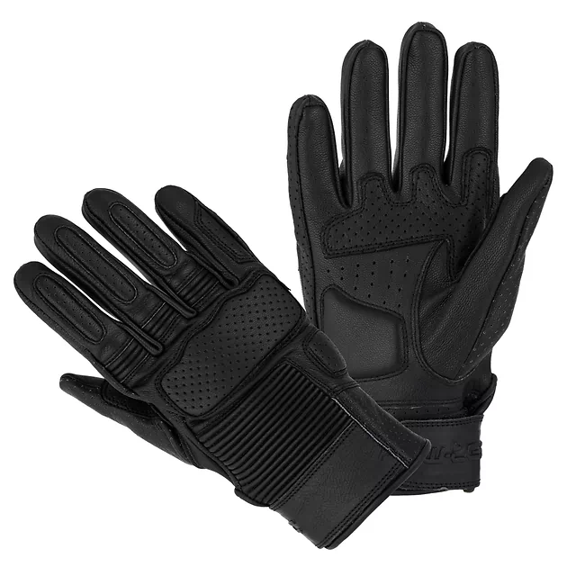Rękawice motocyklowe W-TEC Gabello ∙ skórzane ∙ piankowe panele ochronne ∙ wentylacja ∙ zapięcie na rzep - Czarny