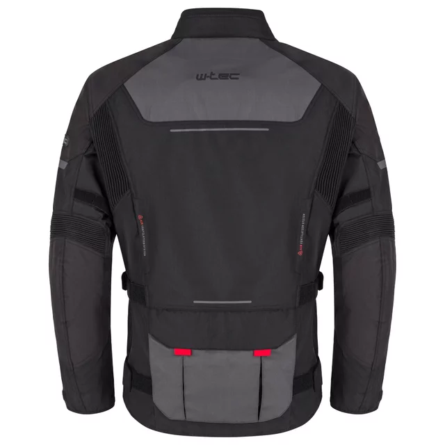 Męska kurtka motocyklowa W-TEC Xeniaq ∙ ochraniacze CE ∙ membrana wodoodporna ∙ podpinka termo ∙ AirVent - Czarno-szary