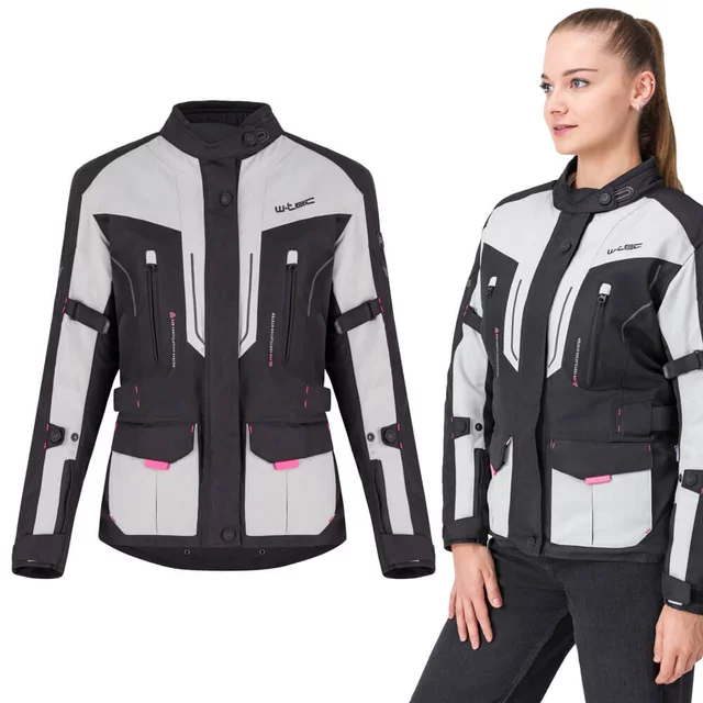 Damska kurtka motocyklowa W-TEC Xenia ∙ ochraniacze CE ∙ klasa A EN 17092 ∙ membrana wodoodporna ∙ podpinka ocieplająca - Czarno-szary - Czarno-szary