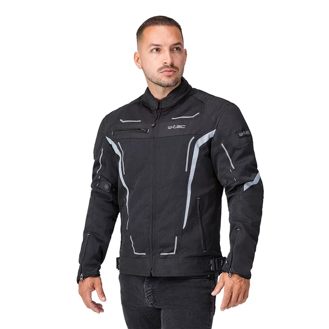 Letnia męska kurtka motocyklowa W-TEC Mirelio ∙ wentylacja AirVent ∙ ochraniacze CE ∙ membrana wodoodporna - Czarny-fluo