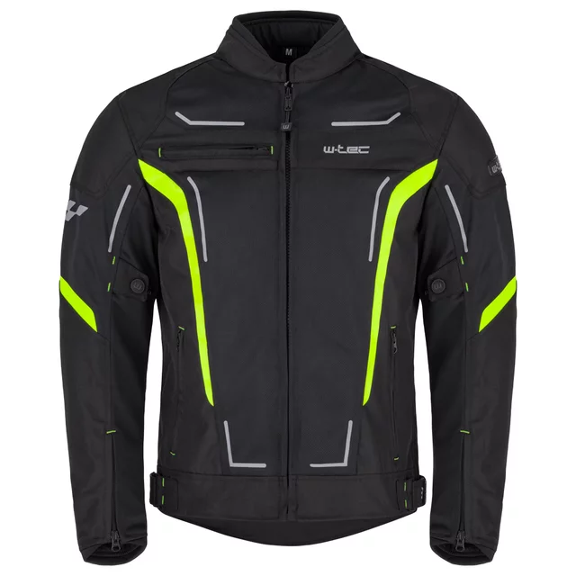 Letnia męska kurtka motocyklowa W-TEC Mirelio ∙ wentylacja AirVent ∙ ochraniacze CE ∙ membrana wodoodporna - Czarny-fluo