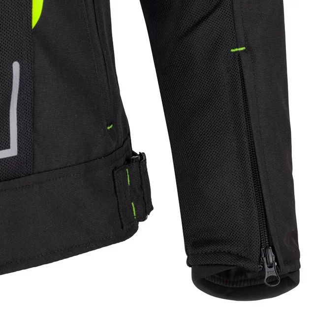 Letnia męska kurtka motocyklowa W-TEC Mirelio ∙ wentylacja AirVent ∙ ochraniacze CE ∙ membrana wodoodporna - Czarny-fluo