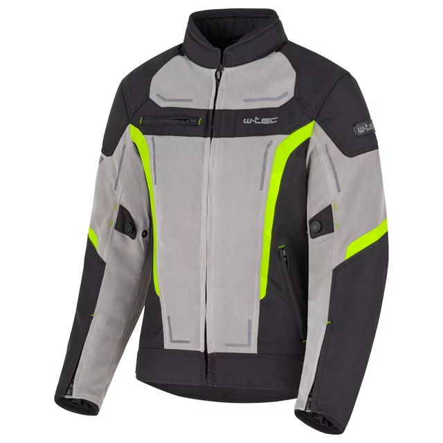 Letnia damska kurtka motocyklowa W-TEC Mirelia ∙ system AirVent ∙ protektory CE ∙ odpinana membrana ∙ elementy odblaskowe Visionight - czarno-szary-fluo