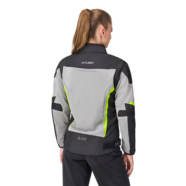 Letnia damska kurtka motocyklowa W-TEC Mirelia ∙ system AirVent ∙ protektory CE ∙ odpinana membrana ∙ elementy odblaskowe Visionight - czarno-szary-fluo