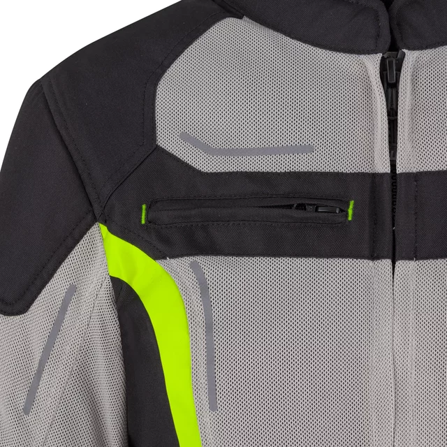 Letnia damska kurtka motocyklowa W-TEC Mirelia ∙ system AirVent ∙ protektory CE ∙ odpinana membrana ∙ elementy odblaskowe Visionight - czarno-szary-fluo