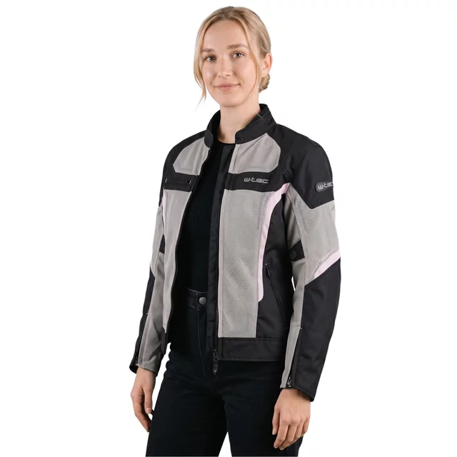 Letnia damska kurtka motocyklowa W-TEC Mirelia ∙ system AirVent ∙ protektory CE ∙ odpinana membrana ∙ elementy odblaskowe Visionight - Czarno-szary