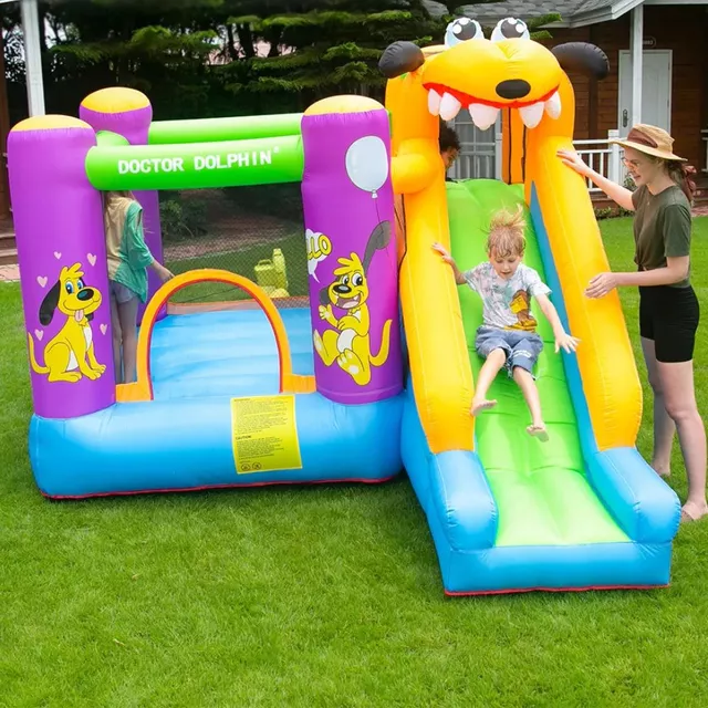 Dmuchany zamek zjeżdżalnia dla dzieci Doctor Dolphin Puppy Slide 72007