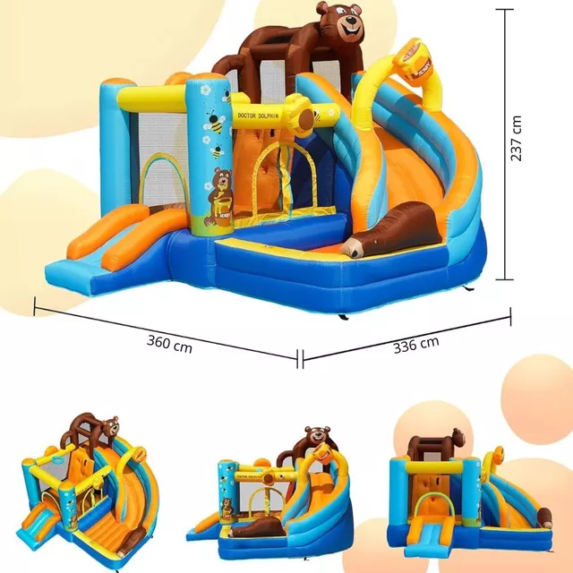 Dmuchany zamek plac zabaw dla dzieci Doctor Dolphin Honey Bear 72069