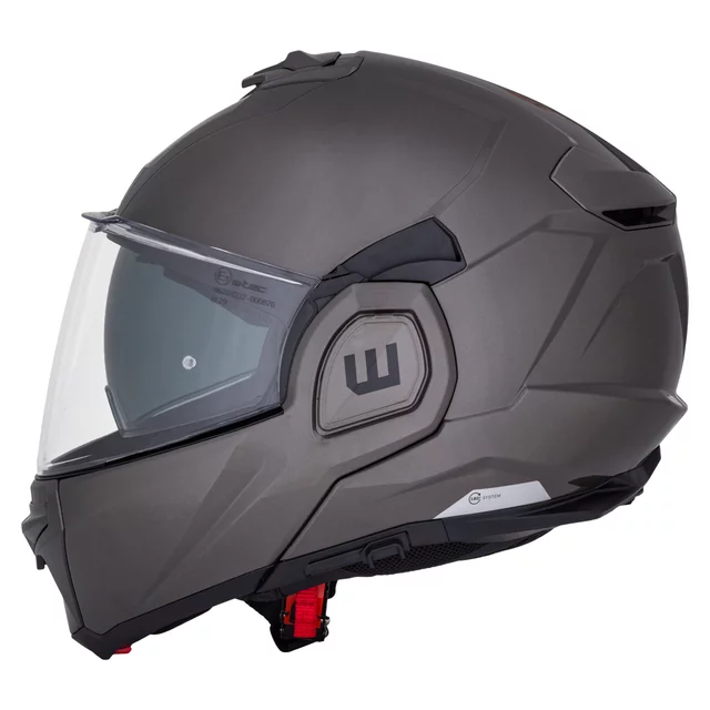 Kask motocyklowy szczękowy W-TEC Zoroz P/J ∙ wizjer pinlock ∙ osłona przeciwsłoneczna ∙ wentylacja - Metaliczny szary