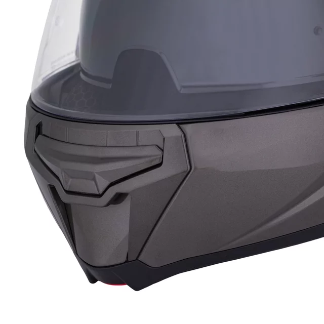 Kask motocyklowy szczękowy W-TEC Zoroz P/J ∙ wizjer pinlock ∙ osłona przeciwsłoneczna ∙ wentylacja - Metaliczny szary