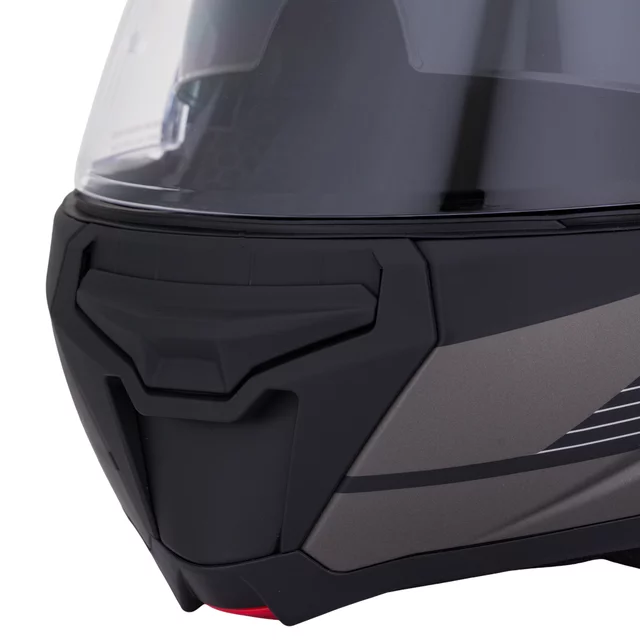 Kask motocyklowy szczękowy W-TEC Zoroz P/J ∙ wizjer pinlock ∙ osłona przeciwsłoneczna ∙ wentylacja - Metaliczny szary