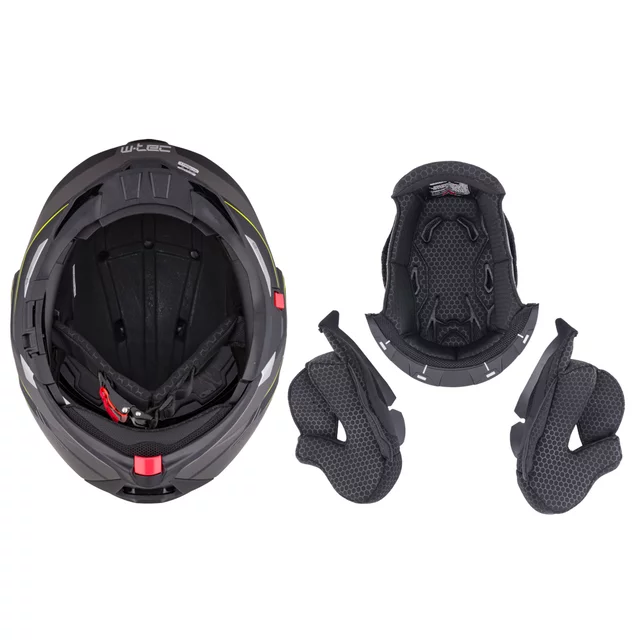 Kask motocyklowy szczękowy W-TEC Zoroz P/J ∙ wizjer pinlock ∙ osłona przeciwsłoneczna ∙ wentylacja - Metaliczny szary