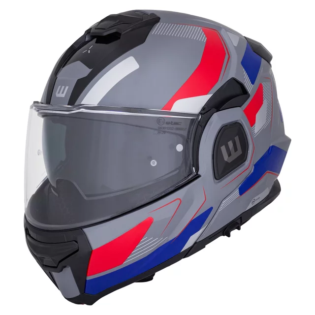 Kask motocyklowy szczękowy W-TEC Zoroz P/J ∙ wizjer pinlock ∙ osłona przeciwsłoneczna ∙ wentylacja - Metaliczny szary