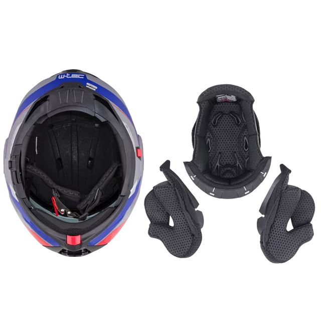 Kask motocyklowy szczękowy W-TEC Zoroz P/J ∙ wizjer pinlock ∙ osłona przeciwsłoneczna ∙ wentylacja - Metaliczny szary