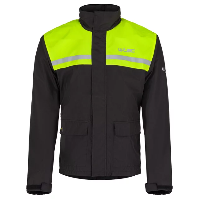 Kurtka motocyklowa przeciwdeszczowa W-TEC Rinstop ∙ wodoodporna ∙ odblaskowa Visionight ∙ ripstop ∙ mesh ∙ lekka kompaktowa - Czarny-fluo