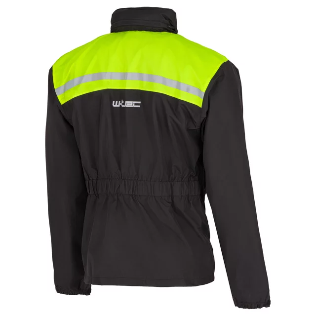 Kurtka motocyklowa przeciwdeszczowa W-TEC Rinstop ∙ wodoodporna ∙ odblaskowa Visionight ∙ ripstop ∙ mesh ∙ lekka kompaktowa - Czarny-fluo